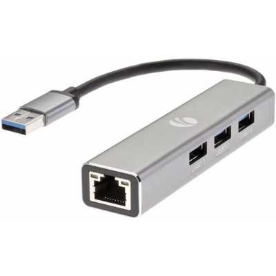 Переходник USB 3.0 -->RJ-45 1000Mbps+3 USB3.0, Aluminum Shell, 0.2м VCOM <DH312A>