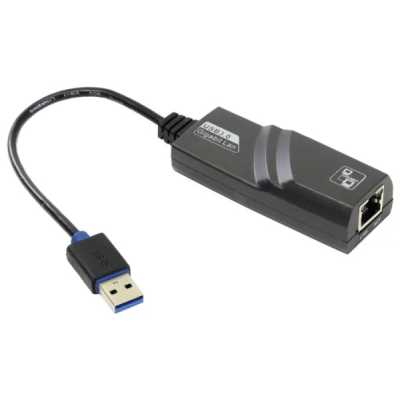 Кабель-переходник USB 3.0 (Am) --> LAN RJ-45 Ethernet 1000 Mbps, Aluminum Shell, VCOM DU312M