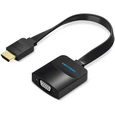 Мультимедиа конвертер Vention HDMI > VGA + аудио, гибкий, плоский