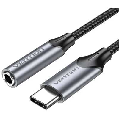 Переходник Vention USB-C M/ Jack 3.5 mm F DAC - 1м Серый