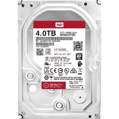 Жесткий диск WD Red Pro WD4003FFBX 4ТБ 3,5" 7200RPM 256MB (SATA-III) NAS 3.5