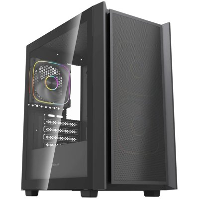 Корпус Mini-Tower PowerCase Mistral SM03 ARGB черный [закаленное стекло, 3 x 120 мм, 0.45 мм, без БП] [CMMSM03B-A3]