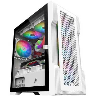 Корпус 1STPLAYER T3 белый без БП боковая панель из закаленного стекла USB 3.0 2*USB 2.0 audio T3-WH-4F1-W