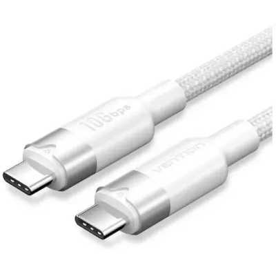 Кабель Vention USB 3.2 Gen2 CM/CM - 1м. белый 5А PD100W, шт.
