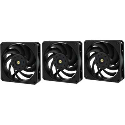 Вентилятор для корпуса Eurocase EU-FN120WL003 BL KF2150PBT-HDB Black,120 black fan,Bearing: HDB 4pin PMW female and male connector with brown box,3pcs