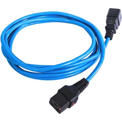 Шнур питания с фиксатором ЦМО IEC 60320 C19/IEC 60320 C20, 16 А/250 В (3 х 1,5), 3 м, синий