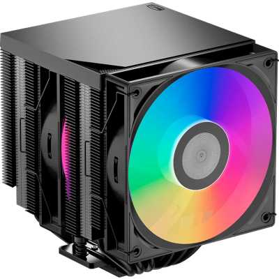 Кулер для процессора/CPU Cooler PCCooler RT620 ARGB BK (250W, 4-pin PWM, 157мм, Al/Cu, 6x6мм, 2x120мм, 73.32CFM, 34.9dBA, 2200RPM, S: 1851/1700/1200/115X, AM5/AM4, черный)
