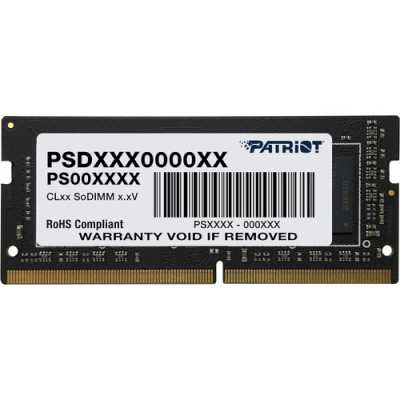 Оперативная память Patriot Signature, DDR4, 32GB (1x32 GB), 3200 MHz, CL22, SO-DIMM