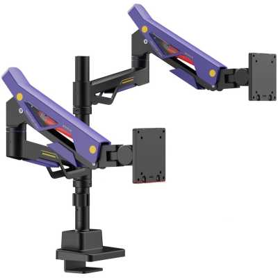 Кронштейн для мониторов Ultramounts UM742BP черный/фиолетовый 24"-57" макс.27кг крепление к столешнице поворот и наклон