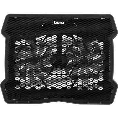 Подставка для ноутбука Buro 15"335x265x22мм 74.35дБ 1xUSB 2x 140ммFAN 480г металлическая сетка/пластик черный