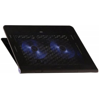 Подставка Buro 17"398x300x29мм 2xUSB 2x 140ммFAN 926г металлическая сетка/пластик черный