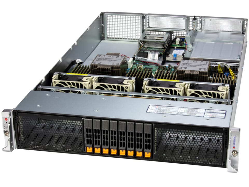 Сервер Supermicro SuperServer 2U 222H-TN 2x6737P/ 8x64GB/ 1xM.2 NVMe 480GB/ S3916L-H16IR-32DD/ 4x10GbE (2xRJ45 & 2xSFP+)/SFT-DCMS-SINGLE