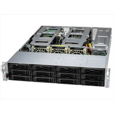 Серверная платформа Supermicro SuperServer 2U 621C-TN12R noCPU(2) 4th/5th Gen(MCC Carrier) /TDP 350W/no DIMM(16)/12x3,5"/2,5"/2x10Gb SFP+/2x1200W/SFT-DCMS-Single /4th Config