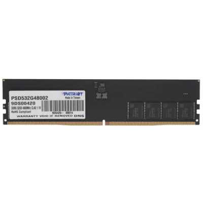 Оперативная память Patriot Signature, DDR5, 32GB (1x32 GB), 4800 MHz, CL40, DIMM