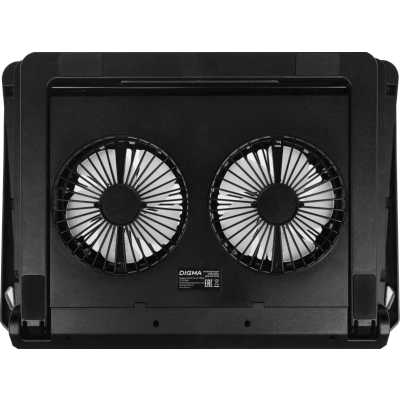 Подставка для ноутбука Digma D-NCP170-2x110 18" 400x288x45мм 52дБ 2xUSB 2x 110ммFAN 1100г Fan-control металл/пластик черный