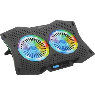 Подставка для ноутбука Digma D-NCP180-2x110 18" 410x280x34мм 20дБ 2xUSB 2x 110ммFAN 700г пластик ABS черный