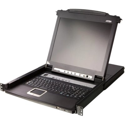 8-портовый KVM-переключатель с ЖК-дисплеем Slideaway/ATEN/17.3" 8-Port PS/2-USB VGA Single Rail LCD KVM Switch