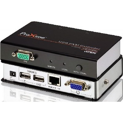 Переключатель ATEN CE700A-D(AT-G) Удлинитель, SVGA+KBD+MOUSE USB ATEN, 150 метр., HD-DB15+USB A-тип, Female, c KVM-шнуром USB 1.8м, Б.П. 220> 5.3V