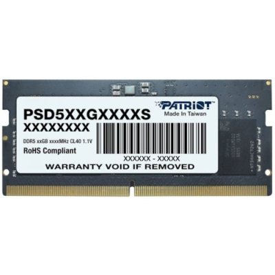 Оперативная память Patriot Signature, DDR5, 8GB (1x8 GB), 5600 MHz, CL46, SO-DIMM