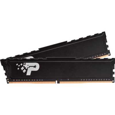 Оперативная память Patriot Signature Premium, DDR4, 32GB (2x16 GB), 3200 MHz, CL22, DIMM, радиатор, черный