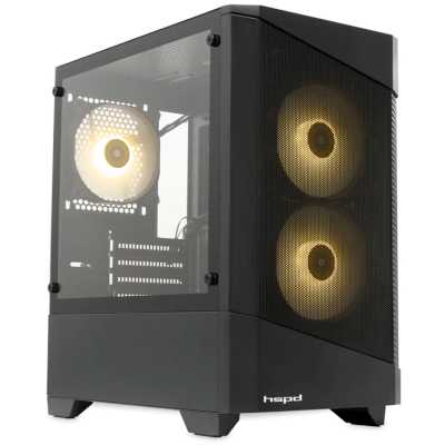 Компьютерный корпус HSPD M330, Mesh Mini-tower, черный, TG, 0.6 SPCC, 3x120mm ARGB mATX, mITX 175/330/160mm 2x2.5", 2x3.5", 4xPCI 1xUSB-A 3.0, 2xUSB-A1.0 365x216x405mm