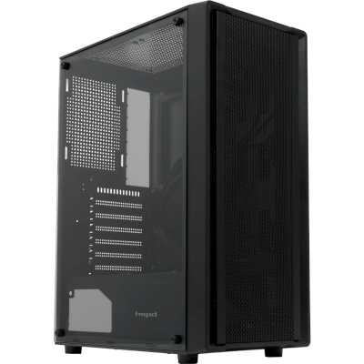 Компьютерный корпус без блока питания HSPD M530, Mesh Mid Tower, Black, TG, 0.4 SPCC, no fans ATX, mATX, mITX 155/290/200mm 2x2.5", 2x3.5", 7xPCI 1xUSB-A 3.0, 2xUSB-A 1.0 335x193x445mm