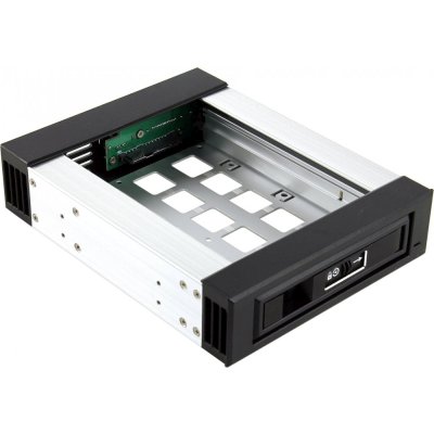Накопитель Procase L3-101-SATA3-BK — {Hot-swap корзина 1 SATA3/SAS 6Gb, черный, с замком, hotswap aluminium mobie rack module (1x5,25) 1xFAN 40x15mm}