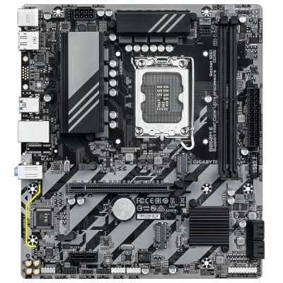 Материнская плата Gigabyte B860M-E, LGA 1851, Intel B860, 2xDDR5, 4xSATA, 2xM.2, 1xPCIe 4.0 x16, 1xPCIe x1, 1xHDMI, 1xDP, 1x1Gb LAN, 4xUSB-A 5Gbps, 2xUSB-A 2.0, 1xPS/2, 3x3.5 мм, 7.1, mATX