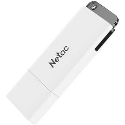 Флешка USB Netac U185 128Gb NT03U185N-128G-20WH, USB 2.0, с колпачком, пластиковая белая