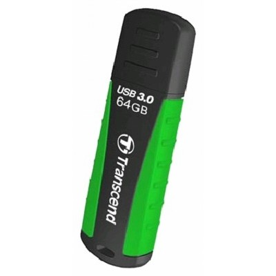 Флешка USB Transcend JetFlash 810 (TS64GJF810), 64Gb, USB 3.0, R/W 100/40, черный/зеленый