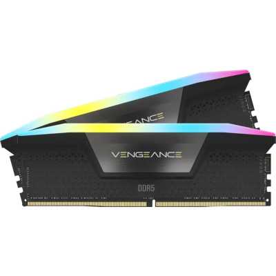 Оперативная память Corsair Vengeance RGB, DDR5, 128GB (2x64GB), 6400 MHz, CL42, с радиатором, RGB, черный