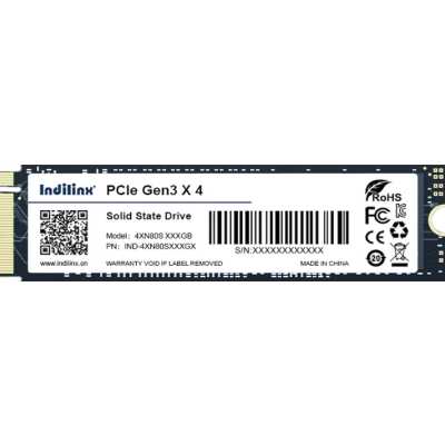 Твердотельный накопитель Indilinx 4XN80S 128Gb [IND-4XN80S128GX] M.2 2280, PCI-E 3.0 x4, 3D NAND, 1200/600Mbs