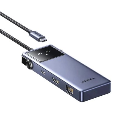 Хаб UGREEN CM888 (45155) UNO 7-in-1 4K@60Hz USB-C+3*USB-A+Ethernet+PD 100W+HDMI Hub. серый