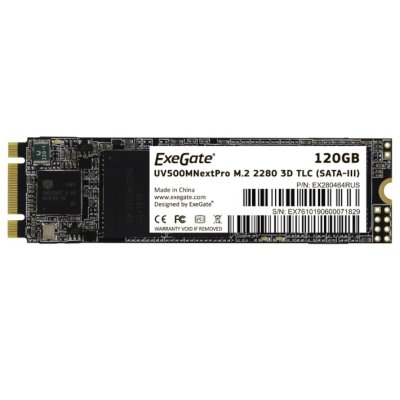 Накопитель SSD ExeGate NextPro UV500TS120, 120Gb, M.2, SATA 3, R/W 558/497