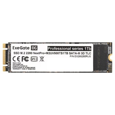 Накопитель SSD ExeGate, 1Tb, M.2 2280, SATA, R/W 551/480