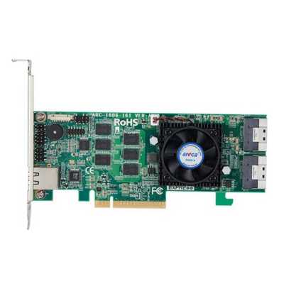 Контроллер RAID Areca ARC-1886-16I PCIe 4.0 x8 LP, NVMe/SAS/SATA 12G, RAID 0,1,5,6,10,50,60, 16port (2*int SFF8654 x8), Cache 8GB RTL 5