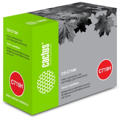 Картридж лазерный Cactus CS-C719H черный (6400 стр.) для Canon MF5840dni-Sensys/MF5880dni; LBP6300i/6650i