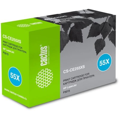 Картридж лазерный Cactus CS-CE255X/XS черный (12500 стр.) для HP LaserJet P3015