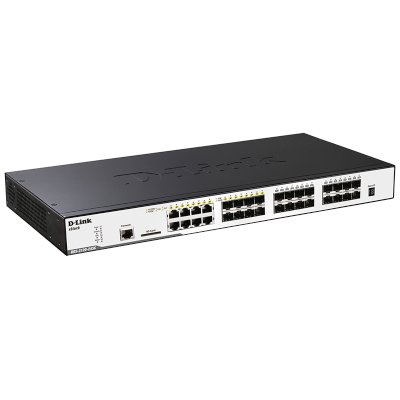 Коммутатор D-Link DGS-3000-28XMP/B1A, 24×1 Гбит/с + 4×10 Гбит/с SFP+, управляемый