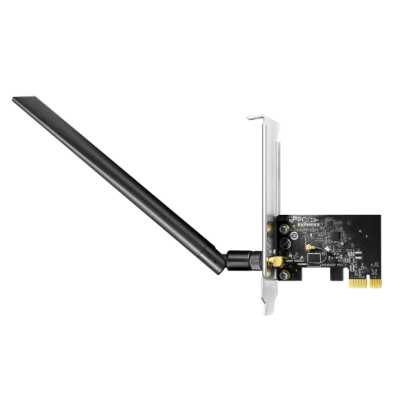 Адаптер Wi-Fi AC650 Dual Band Wi-Fi PCIe Adapter, 433Mbps at 5GHz + 200Mbps at 2.4GHz,1  5dBi Antenna, Windows 10/11, Dual Brackets, Windows 10/11;