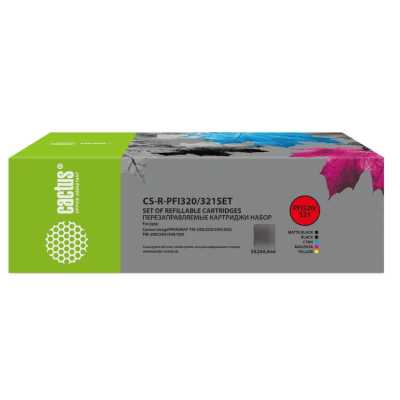 Картридж перезаправляемый струйный Cactus CS-R-PFI320/321SET набор 5шт.упак. для Canon imagePROGRAF TM-200/200MFP/205/300/300MFP/305/250/255/350/355 без чипа