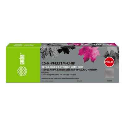 Картридж струйный Cactus CS-R-PFI321M-CHIP PFI-321 пурпурный (260мл) для Canon imagePROGRAF TM-200/200MFP/205/300/300MFP/305/250/255/350/355 с чипом