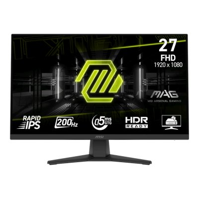 Монитор 27" MSI MAG 272F IPS 1920x1080, 200 Гц, 0.5 мс, 16:9, HDMI, DisplayPort 1.4, выход на наушники, Flicker Free, Low Blue Light, антибликовое матовое покрытие, VESA 100x100, черный