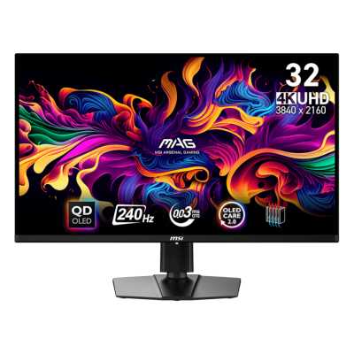 Монитор 31.5" MSI MAG 321UPX QD-OLED 3840x2160, 240 Гц, 0.03 мс, 16:9, 1000 кд/м², DisplayHDR True Black 400, DP 1.4a, HDMI 2.1, USB-C, 3.5 Jack, Adaptive-Sync, PIP, черный