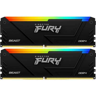 Оперативная память Kingston 32GB 3200MT/s DDR4 CL16 DIMM (Kit of 2) 1Gx8 FURY Beast RGB (Select Regions ONLY)