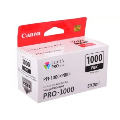 Картридж струйный Canon PFI-1000 PBK для IJ SFP PRO-1000 WFG. Фото черный. 80 мл.