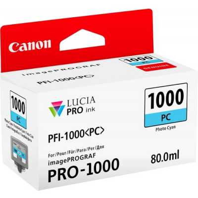 Картридж струйный Canon PFI-1000 C для IJ SFP PRO-1000 WFG. Голубой. 80 мл.