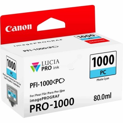 Картридж струйный Canon PFI-1000 PC фото голубой (80 мл.) для Canon IJ SFP PRO-1000 WFG