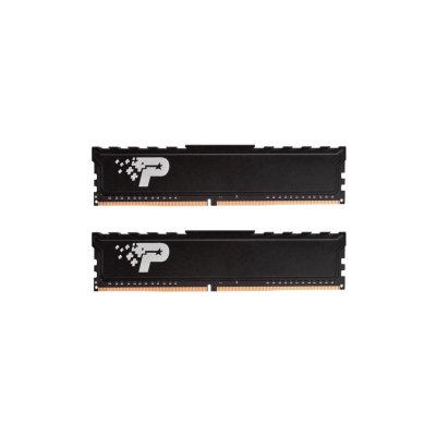 Оперативная память Patriot Signature, DDR4, 16GB (2x8 GB), 3200 MHz, CL22, DIMM, радиатор, черный