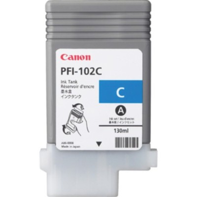 Картридж струйный Canon PFI-102C (0896B001) голубой (130 мл.) для Canon imagePROGRAF iPF605, iPF610., iPF650, iPF655, iPF710, iPF750, iPF755, LP17, iPF510